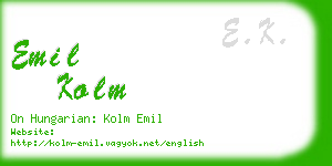 emil kolm business card